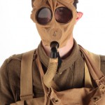 Wearing gas mask