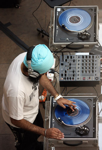 The Tigerstyle DJ rocks the museum Bhangra style. 