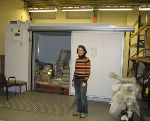 The walk in freezer at the National Museums Collection Centre