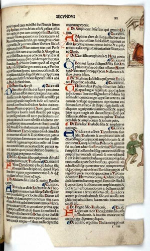 Illuminated page from Boccaccio's Genealogia deorum gentilium (On the genealogy of the gods of the gentiles)