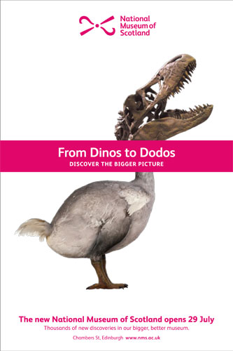 From Dinos to Dodos: one of the campaign images for the new National Museum of Scotland