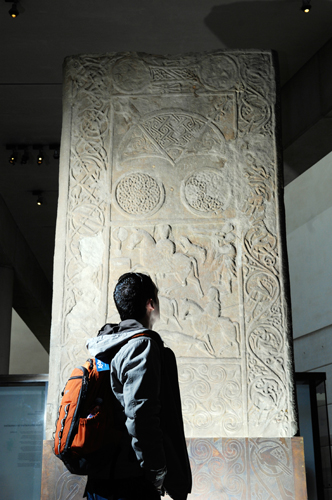 The Hilton of Cadboll stone, one of the 26 Treasures, in the Early People gallery