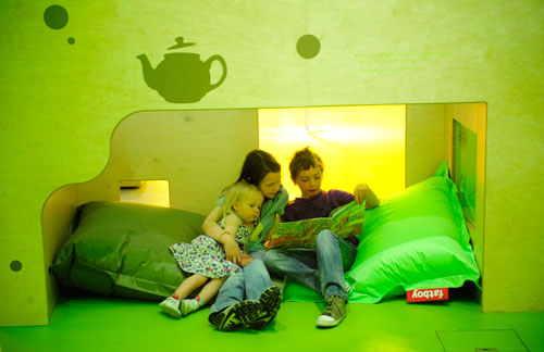 Reading together in Story Corner