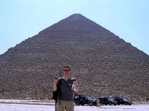 David in front of the Great Pyramid at Giza