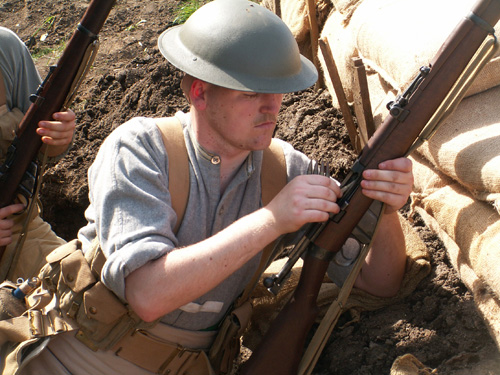 First World War Gordon Highlander in the trenches