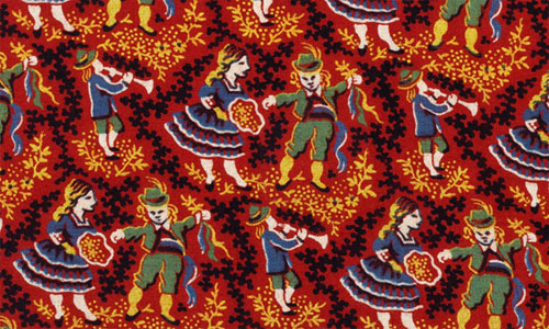Pattern featuring dancers and musicians