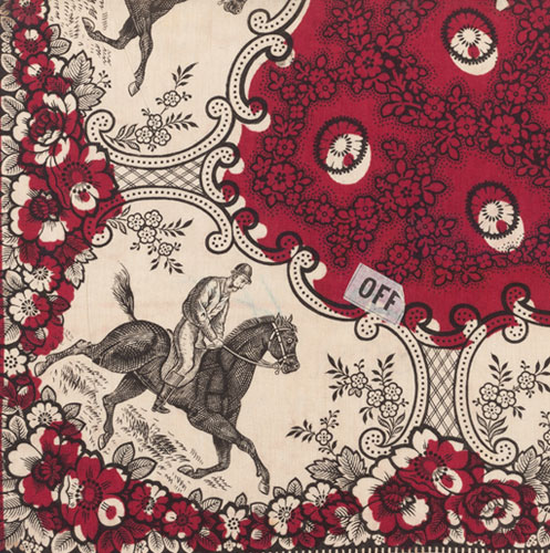 Turkey red pattern with a horse and rider