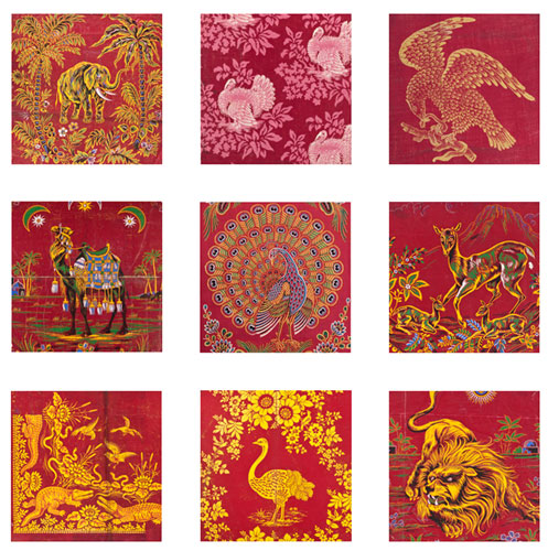 Turkey red patterns featuring animals and birds