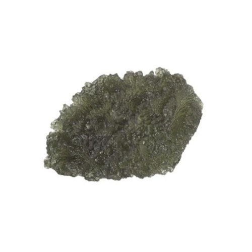 Moldavite (tektite), glassy translucent green with rough crispy surface, from Czechoslovakia