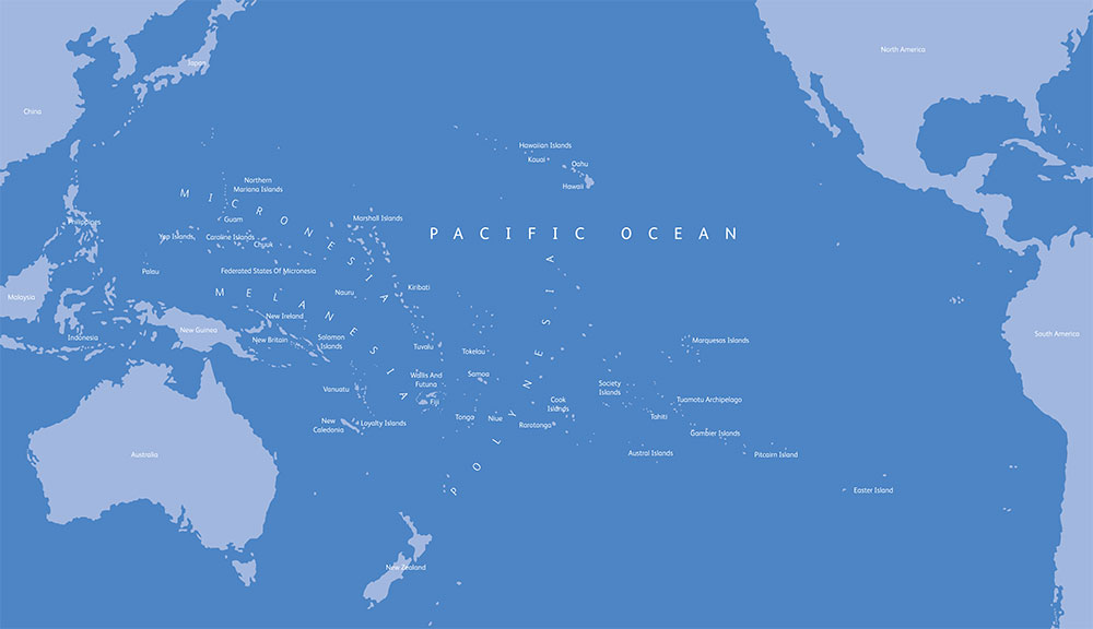 Map showing Pacific Islands