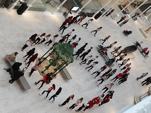Pupils gave a surprise dance performance in the Grand Gallery
