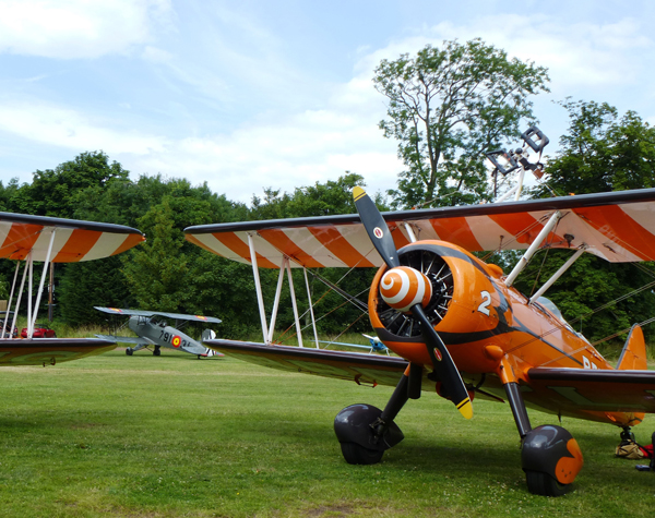 The Breitling WIngwalker's Boeing Stearman aircraft at Archerfield ready for Scotland's National Airshow in 2013.