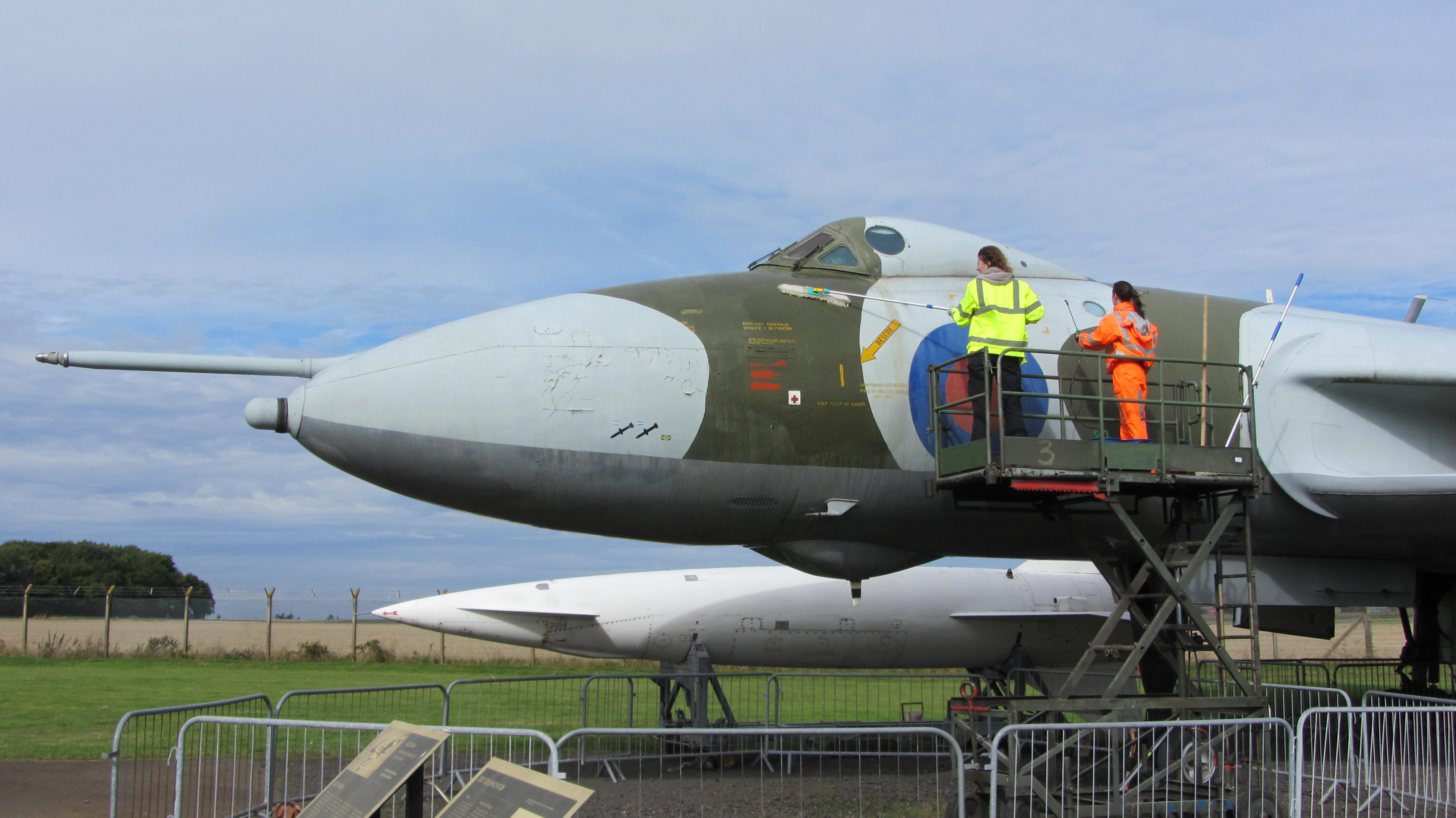 Vulcan being cleaned at National Museum of Flight