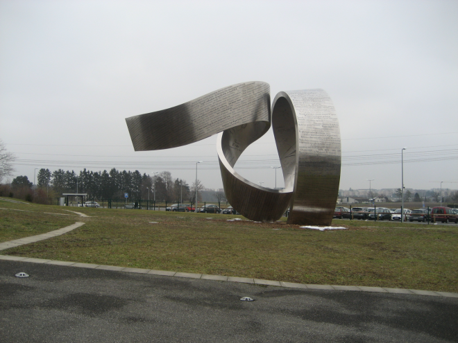 A sculpture celebrating the discovery of the Higgs boson