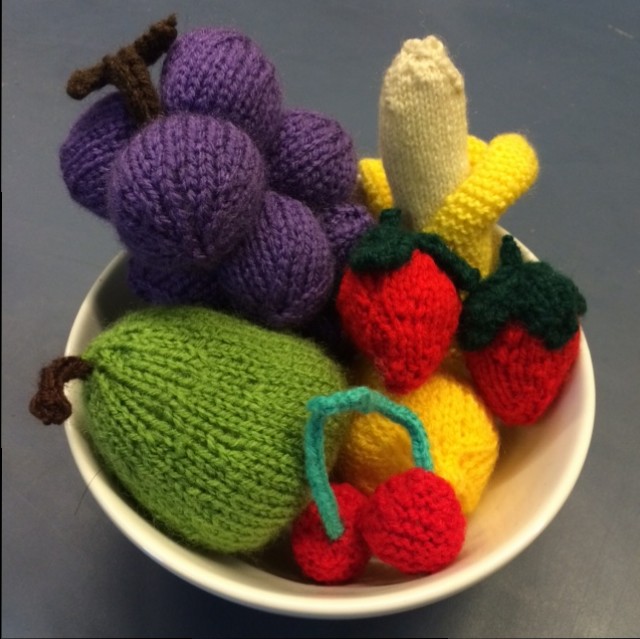 Knitted fruit at the Woolly Weekend