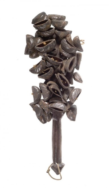 This African rattle is one of many objects Jenkins chose to display in the Man and Music exhibition.