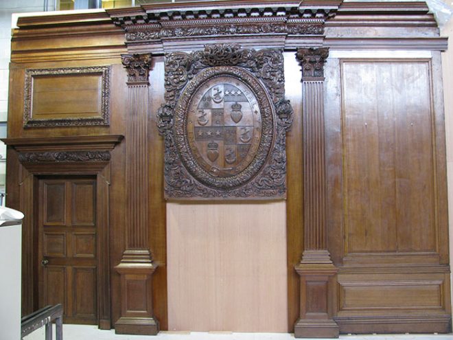 The completed trial build of the paneling at the Collection Centre.