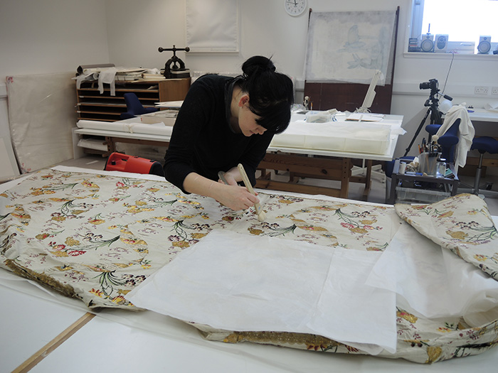 Conservation of an 18th century court mantua | National Museums ...