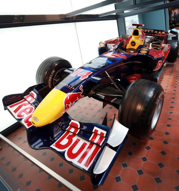 Red Bull RB2 Formula 1 racing car, 2006 on display in Explore at National Museum of Scotland.