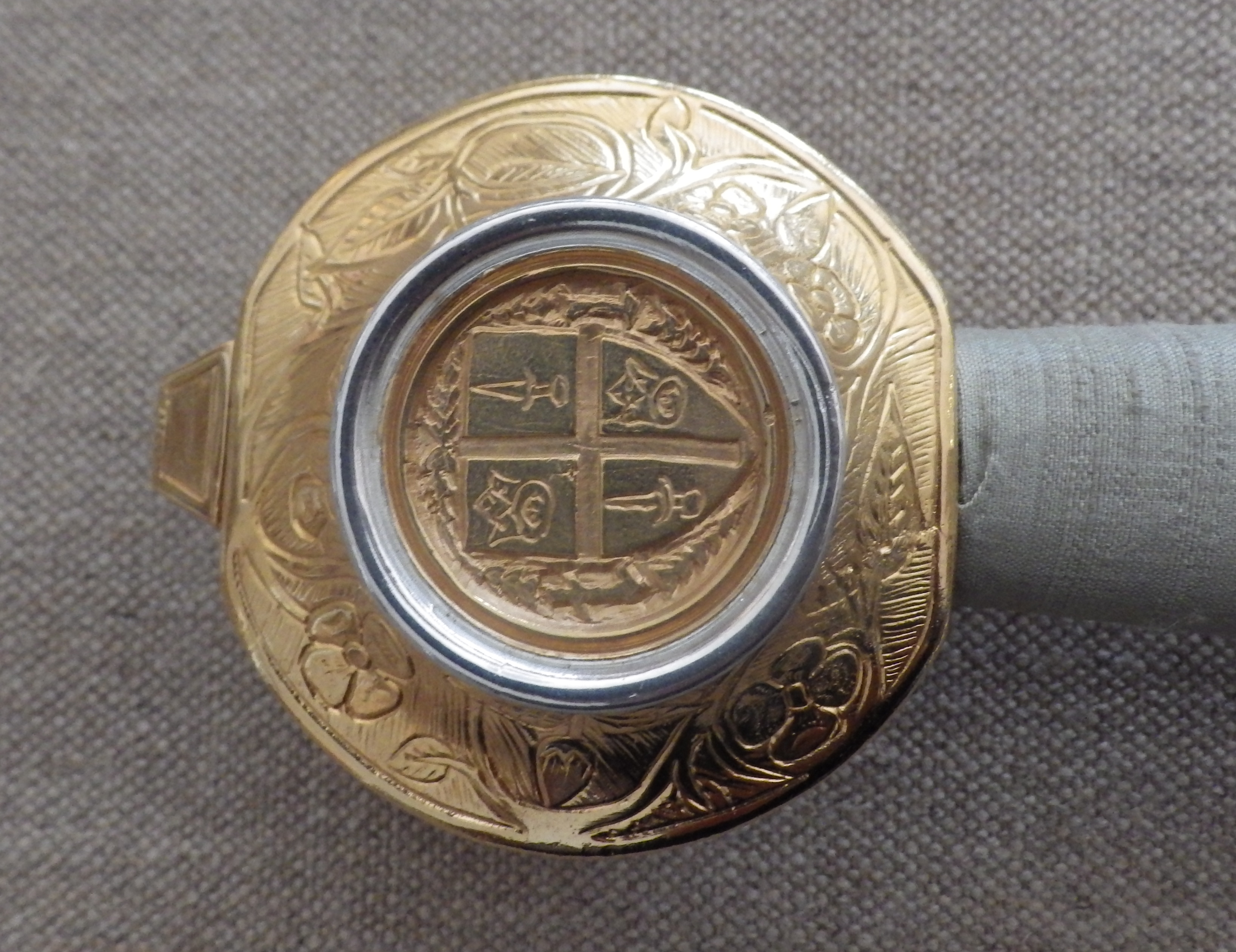 Detail of the sword pommel.