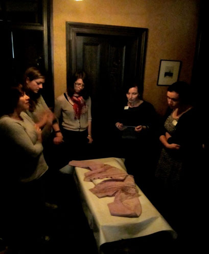 Exploring textiles by gas light, part of the ReCREATE project.