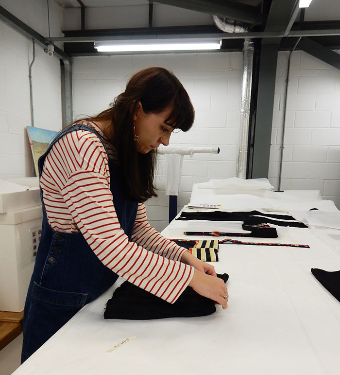 Working on the May Wilson collection at the National Museums Collection Centre.