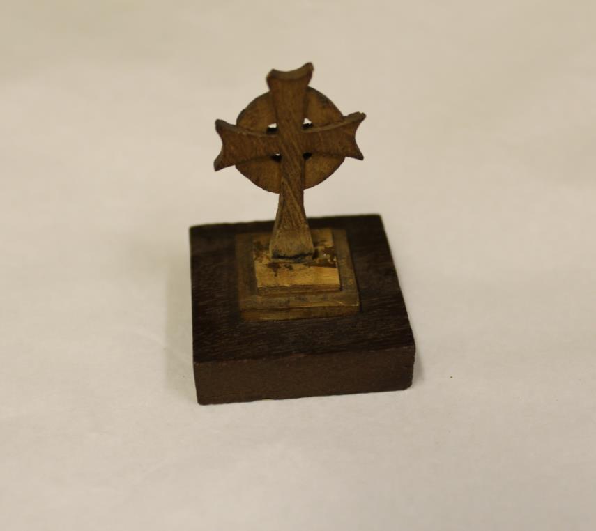 Wooden model of the cross erected over the well at Cawnpore