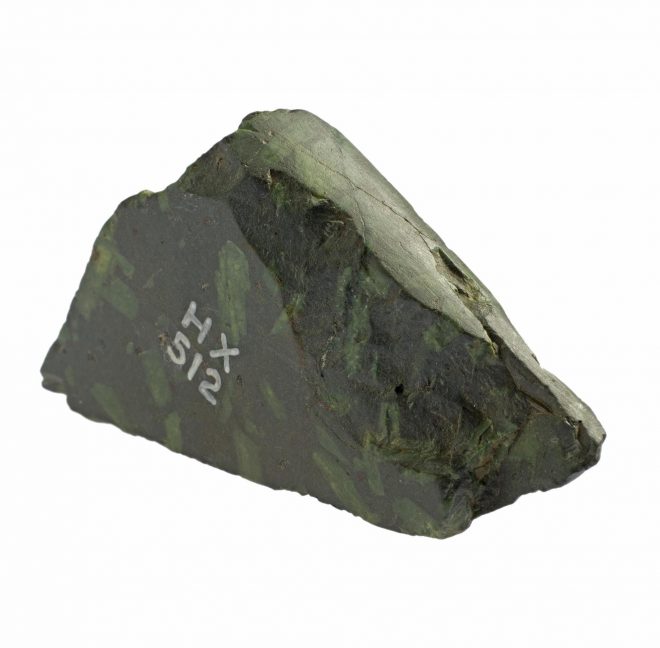 Piece of verde-antico, from Balmerino, Fife, 800 - 1250 AD