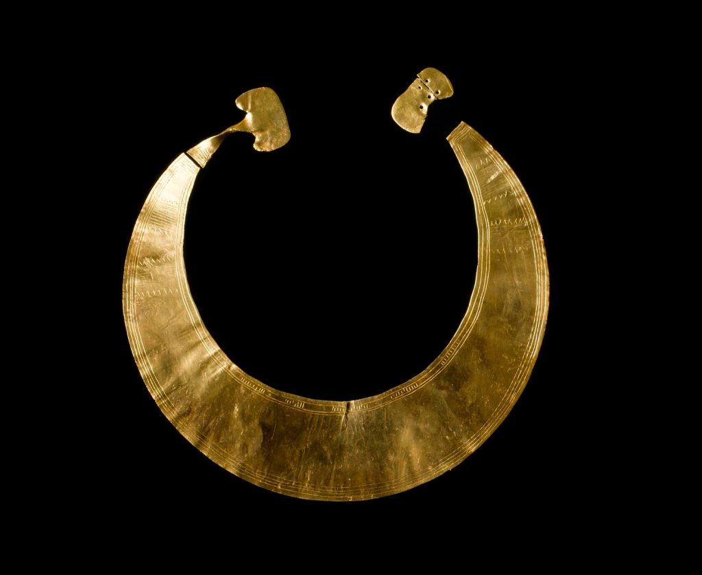 The Orbliston lunula - a crescent shaped gold neck ornament.