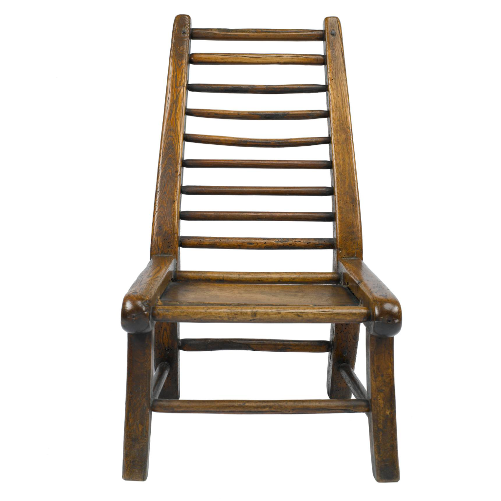 A wooden chair.